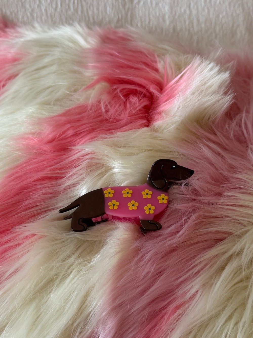 RAINBOW UNICORN BIRTHDAY SURPRISE DACHSHUND CLAW CLIP